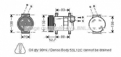AVA QUALITY COOLING ftk088 -  Компрессор, кондиционер